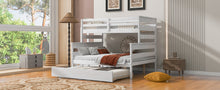 Load image into Gallery viewer, Wood Twin over Full Bunk Bed with Twin Size Trundle, White
