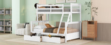 Load image into Gallery viewer, Twin-Over-Full Bunk Bed with Ladders and Two Storage Drawers (White){old sku:LT000165AAK}
