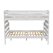 Load image into Gallery viewer, Wood Twin over Full Bunk Bed with Ladder, White
