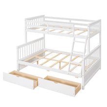 Load image into Gallery viewer, Twin-Over-Full Bunk Bed with Ladders and Two Storage Drawers (White){old sku:LT000165AAK}
