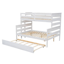 Load image into Gallery viewer, Wood Twin over Full Bunk Bed with Twin Size Trundle, White
