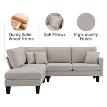 Load image into Gallery viewer, [VIDEO provided][New]90*88&quot; Terrycloth Modern Sectional Sofa,5-Seat Practical Couch Set with Chaise Lounge,L-Shape minimalist Indoor Furniture with 3 Pillows for Living Room,Apartment,Office, 3 Colors
