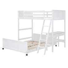 Load image into Gallery viewer, Twin Over Full Bunk Bed with Desk, White
