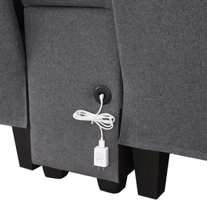 [VIDEO provided] [New] 114.2" Upholstered Sofa with Console, 2 Cupholders and 2 USB Ports Wired or Wirelessly Charged, Modern Linen Fabric Couches with 4 Pillows for Living Room, Apartment (4-Seat)