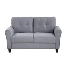 Load image into Gallery viewer, 57.5&quot; Modern Living Room Loveseat Linen Upholstered Couch Furniture for Home or Office ,Light Grey-Blue,(2-Seat,Old Sku:WF288518AAC)
