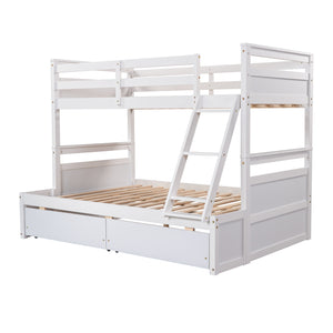 Twin over Full Bunk Bed with Storage - White(OLD SKU :LP000022AAK)