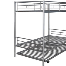 Load image into Gallery viewer, Twin-Over-Twin Metal Bunk Bed With Trundle,Can be Divided into two beds,No Box Spring needed ,White ( old sku: MF194806AAN )
