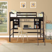 Load image into Gallery viewer, Twin size Loft Bed with Storage Shelves, Desk and Ladder, Espresso(OLD SKU :LP000140PAA)
