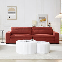 Load image into Gallery viewer, Mid-Century Modern Fabric Sofa, Upholstered Sofa Couch with two pillows  Modern Loveseat Sofa for Living Room RED
