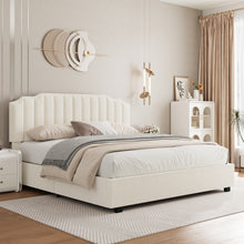 Load image into Gallery viewer, LIFT UP VELVET BEIGE QUEEN SIZE BED
