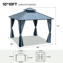 Load image into Gallery viewer, 10*10FT patic gazebo,alu gazebo with steel canopy,Outdoor Permanent Hardtop Gazebo Canopy for Patio, Garden, Backyard
