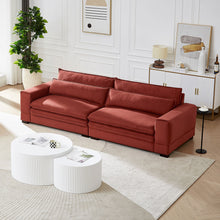 Load image into Gallery viewer, Mid-Century Modern Fabric Sofa, Upholstered Sofa Couch with two pillows  Modern Loveseat Sofa for Living Room RED
