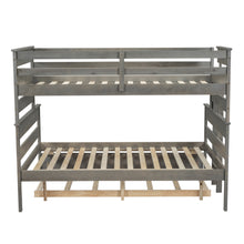 Load image into Gallery viewer, Wood Twin over Full Bunk Bed with Twin Size Trundle, Gray
