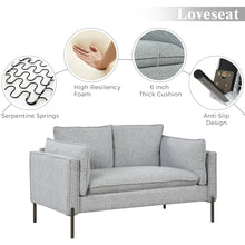 Load image into Gallery viewer, 56&quot; Modern Style Sofa Linen Fabric Loveseat Small Love Seats Couch for Small Spaces,Living Room,Apartment
