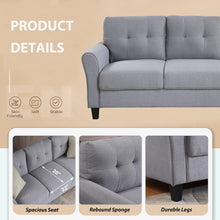 Load image into Gallery viewer, 57.5&quot; Modern Living Room Loveseat Linen Upholstered Couch Furniture for Home or Office ,Light Grey-Blue,(2-Seat,Old Sku:WF288518AAC)
