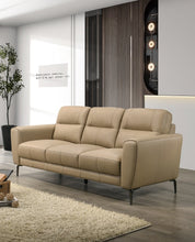 Load image into Gallery viewer, Taupe Color Top Grain Leather 2pc Sofa Set Sofa And Loveseat Contemporary Living Room Furniture Full Leather Couch
