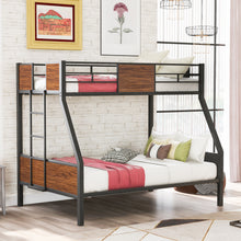 Load image into Gallery viewer, Twin-over-full bunk bed modern style steel frame bunk bed with safety rail, built-in ladder for bedroom, dorm, boys, girls, adults (OLD SKU:LP000090AAD)
