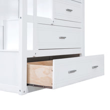 Load image into Gallery viewer, Twin Over Twin Bunk Bed with Trundle and Staircase,White(OLD SKU:LT000068AAK)
