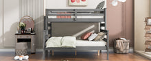 Load image into Gallery viewer, Wood Twin over Full Bunk Bed with Ladder, Gray
