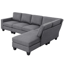 Load image into Gallery viewer, [VIDEO provided] [New] 104.3*78.7&quot; Modern L-shaped Sectional Sofa,7-seat Linen Fabric Couch Set with Chaise Lounge and Convertible Ottoman for Living Room,Apartment,Office,3 Colors
