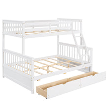 Load image into Gallery viewer, Twin-Over-Full Bunk Bed with Ladders and Two Storage Drawers (White){old sku:LT000165AAK}
