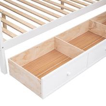 Load image into Gallery viewer, Twin-Twin over Full L-Shaped Bunk Bed With 3 Drawers, Portable Desk and Wardrobe, White
