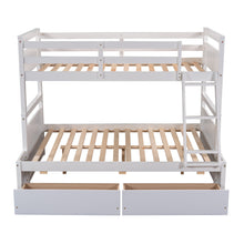 Load image into Gallery viewer, Twin over Full Bunk Bed with Storage - White(OLD SKU :LP000022AAK)
