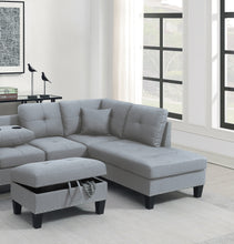 Load image into Gallery viewer, Living Room Furniture 3-PCS Sectional Sofa Set LAF Sofa RAF Chaise And Storage Ottoman Cup Holder Taupe Grey Color Linen-Like Fabric Couch
