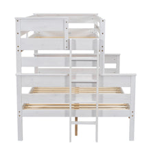 Load image into Gallery viewer, Wood Twin over Full Bunk Bed with Ladder, White
