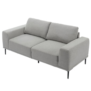 Large Sofa, 74.8 Inch Linen Fabric Loveseat Couch Mid-Century Modern Upholstered Accent Couches for Living Room, Apartment, Bedroom,Light Grey