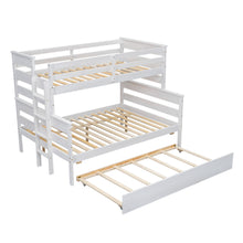 Load image into Gallery viewer, Wood Twin over Full Bunk Bed with Twin Size Trundle, White
