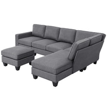 Load image into Gallery viewer, [VIDEO provided] [New] 104.3*78.7&quot; Modern L-shaped Sectional Sofa,7-seat Linen Fabric Couch Set with Chaise Lounge and Convertible Ottoman for Living Room,Apartment,Office,3 Colors
