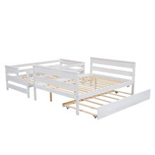 Load image into Gallery viewer, Wood Twin over Full Bunk Bed with Twin Size Trundle, White
