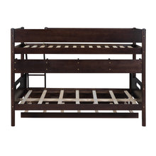 Load image into Gallery viewer, Wood Twin over Full Bunk Bed with Storage Shelves and Twin Size Trundle, Espresso
