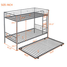 Load image into Gallery viewer, Twin-Over-Twin Metal Bunk Bed With Trundle,Can be Divided into two beds,No Box Spring needed ,White ( old sku: MF194806AAN )
