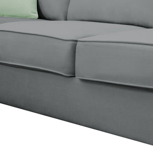 [VIDEO provided] 112*87" Sectional Sofa Couches Living Room Sets 7 Seats Modular Sectional Sofa with Ottoman L Shape Fabric Sofa Corner Couch Set with 3 Pillows, Grey