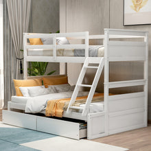 Load image into Gallery viewer, Twin over Full Bunk Bed with Storage - White(OLD SKU :LP000022AAK)
