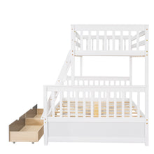 Load image into Gallery viewer, Twin-Over-Full Bunk Bed with Ladders and Two Storage Drawers (White){old sku:LT000165AAK}
