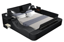 Load image into Gallery viewer, Zoya Smart Multifunctional King Size Bed Made with Wood in Black
