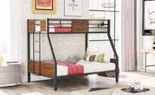 Load image into Gallery viewer, Twin-over-full bunk bed modern style steel frame bunk bed with safety rail, built-in ladder for bedroom, dorm, boys, girls, adults (OLD SKU:LP000090AAD)
