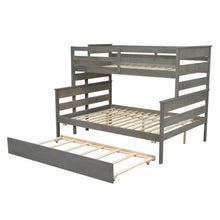 Load image into Gallery viewer, Wood Twin over Full Bunk Bed with Twin Size Trundle, Gray
