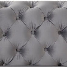 Load image into Gallery viewer, 63&quot; Velvet Upholstered Loveseat Sofa,Modern Loveseat Sofa with Button Tufted Back,2-Person Loveseat Sofa Couch for Living Room,Bedroom,or Small Space,Gray
