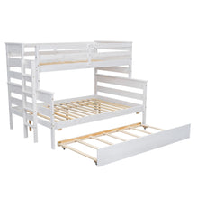 Load image into Gallery viewer, Wood Twin over Full Bunk Bed with Twin Size Trundle, White
