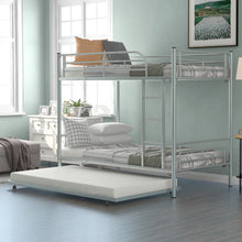 Load image into Gallery viewer, Twin-Over-Twin Metal Bunk Bed With Trundle,Can be Divided into two beds,No Box Spring needed ,White ( old sku: MF194806AAN )
