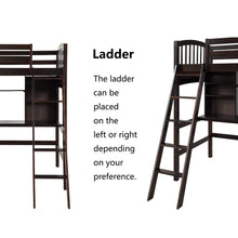 Load image into Gallery viewer, Twin size Loft Bed with Storage Shelves, Desk and Ladder, Espresso(OLD SKU :LP000140PAA)
