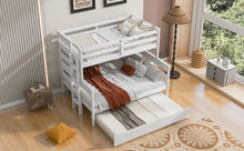 Load image into Gallery viewer, Wood Twin over Full Bunk Bed with Twin Size Trundle, White
