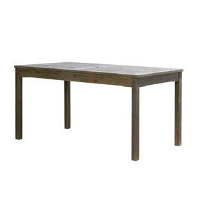 Caladesi Grey-washed Rectangular Farmhouse Wood Patio Dining Table for 6 Seaters