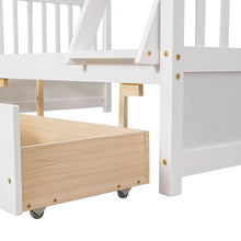 Load image into Gallery viewer, Twin-Over-Full Bunk Bed with Ladders and Two Storage Drawers (White){old sku:LT000165AAK}
