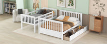 Load image into Gallery viewer, Twin-Over-Full Bunk Bed with Ladders and Two Storage Drawers (White){old sku:LT000165AAK}
