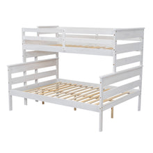 Load image into Gallery viewer, Wood Twin over Full Bunk Bed with Ladder, White
